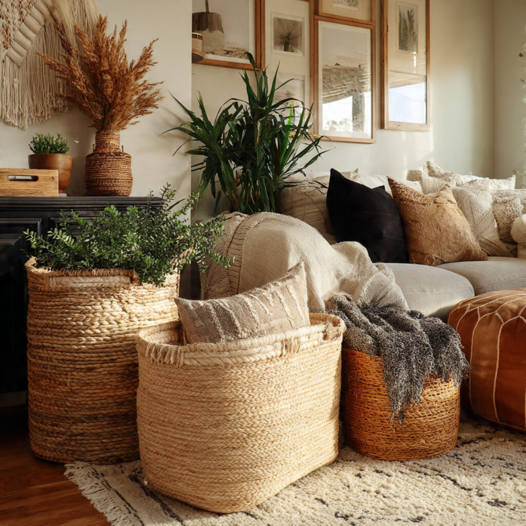 24 Boho Living Room Ideas for a Cozy, Stylish & Creative Home Space 18 Natural Fiber Baskets for Storage