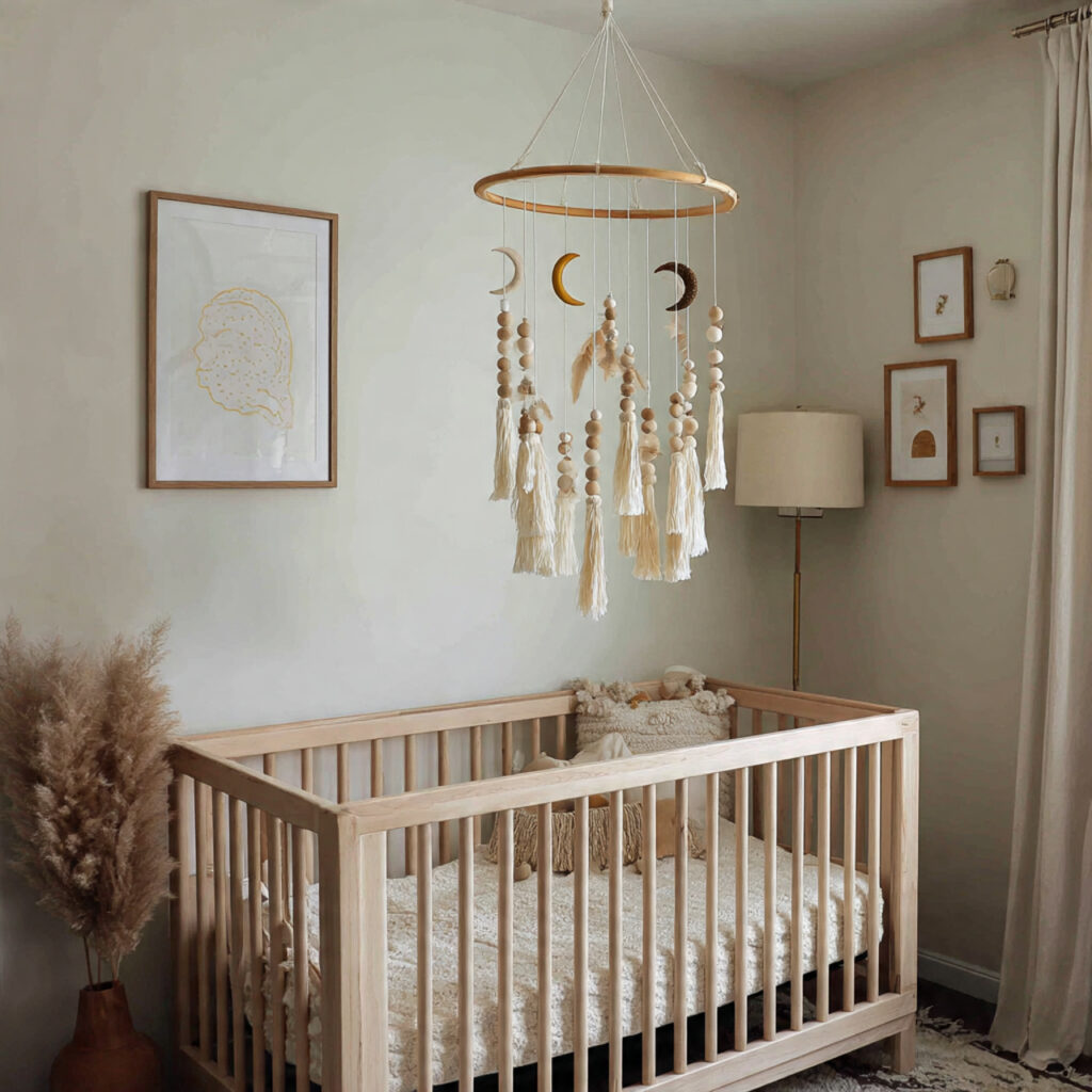 25 Boho Nursery Inspiration: Create a Calm, Stylish Baby Room You’ll Love 14 Nature-Inspired Mobile