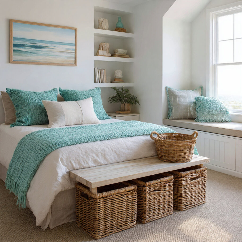 25 Beachy Bedroom Ideas to Create a Calm, Coastal Escape at Home 16 Ocean-Hued Throw Blankets