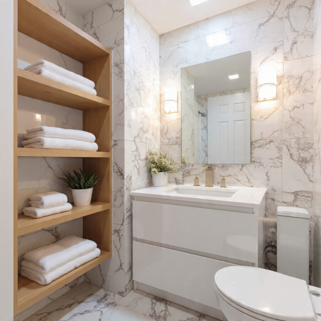 27 Small Bathroom Makeover Ideas That Transform Tiny Spaces Fast 11 Open Shelving for Easy Access