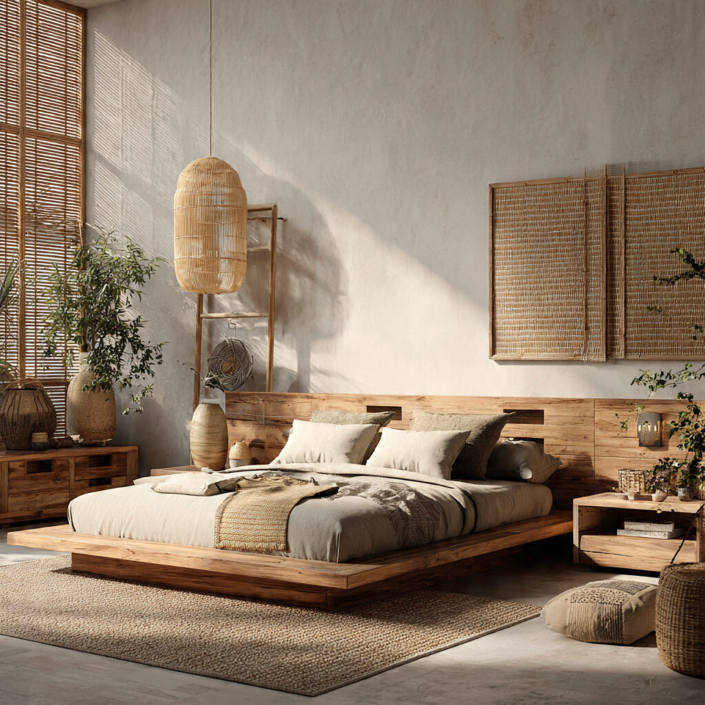 25 Best Japandi Bedroom Inspiration: Minimalist, Cozy, and Timeless Design 24 Opt for Eco-Friendly Materials