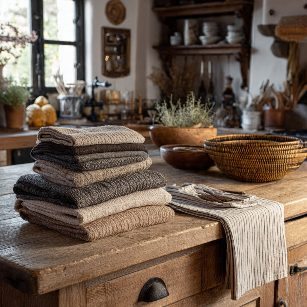 25 Earthy Kitchen Design Ideas That Bring Warmth and Natural Beauty Home 17 Organic Cotton Textiles