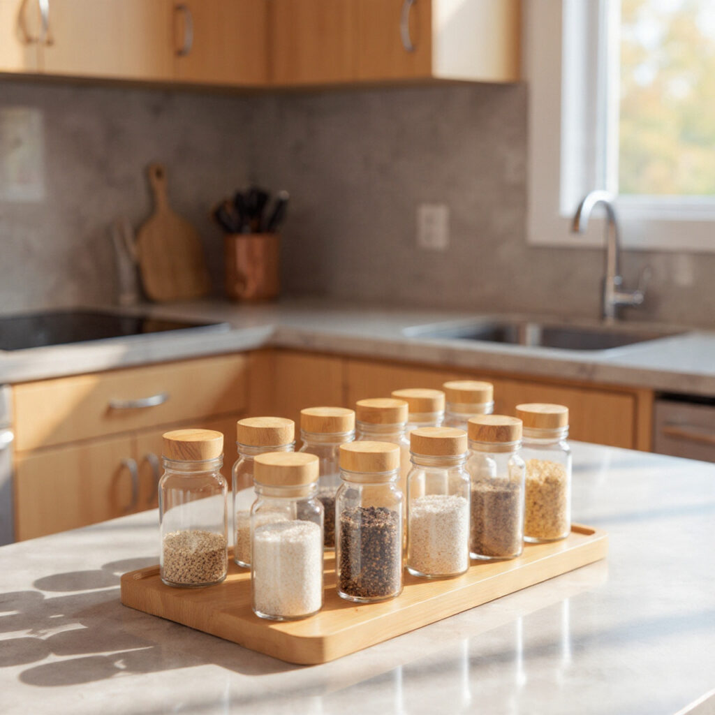 25 Smart Kitchen Counter Organization Ideas to Cut Clutter Fast 15 Organize Spices with Uniformity