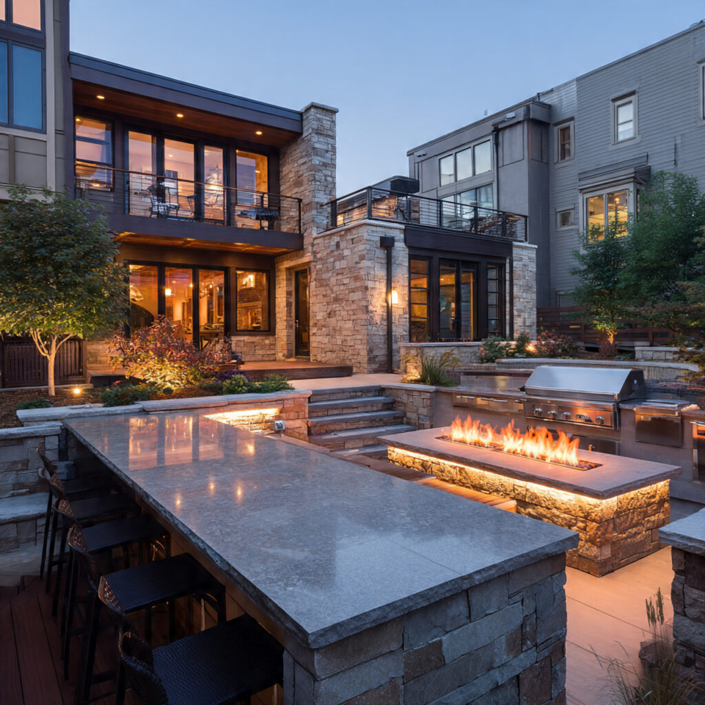 25 Fire Pit Landscaping Designs That Elevate Your Backyard Instantly 20 Outdoor Kitchen Pairing