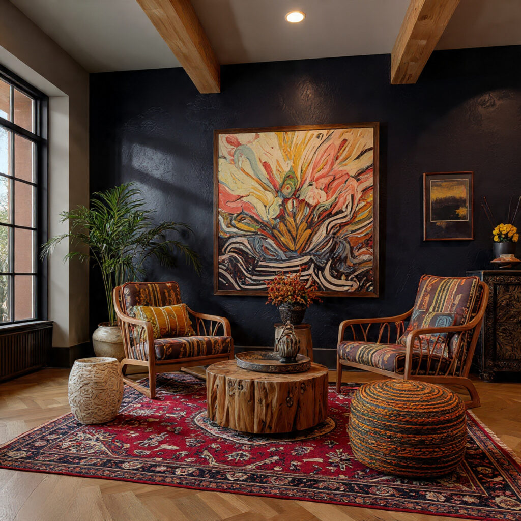 25 Stylish Eclectic Decor Tips for a Bold, Unique Home Design 11 Oversized Art