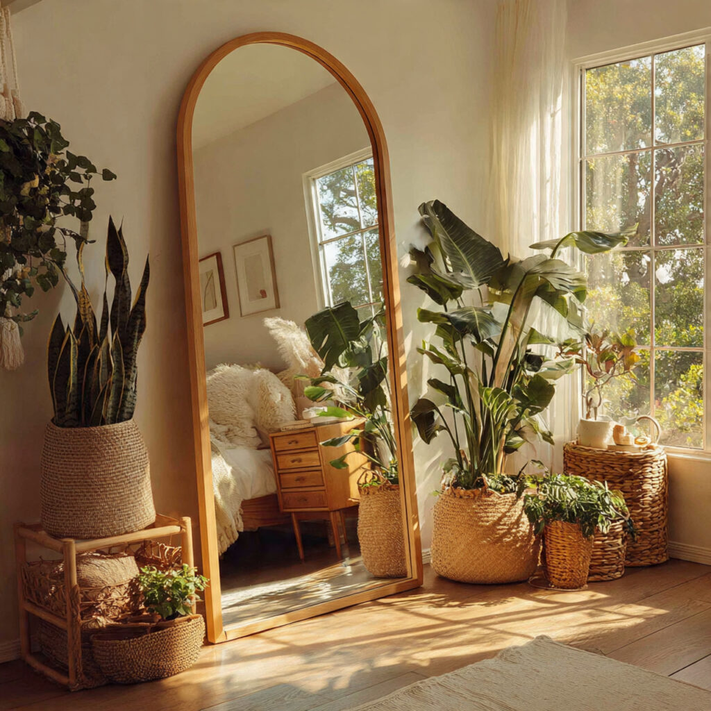 23 Stunning Boho Mirror Ideas to Elevate Every Room Instantly 4 Oversized Floor Mirror for Maximum Impact