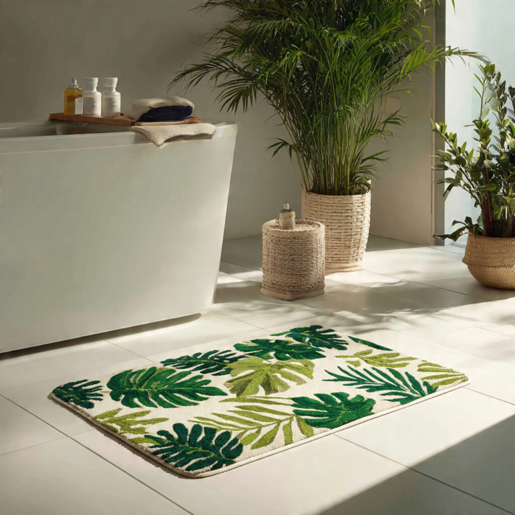 25 Fun Bathroom Decor Ideas to Brighten Your Space Instantly 5 Patterned Bath Mats