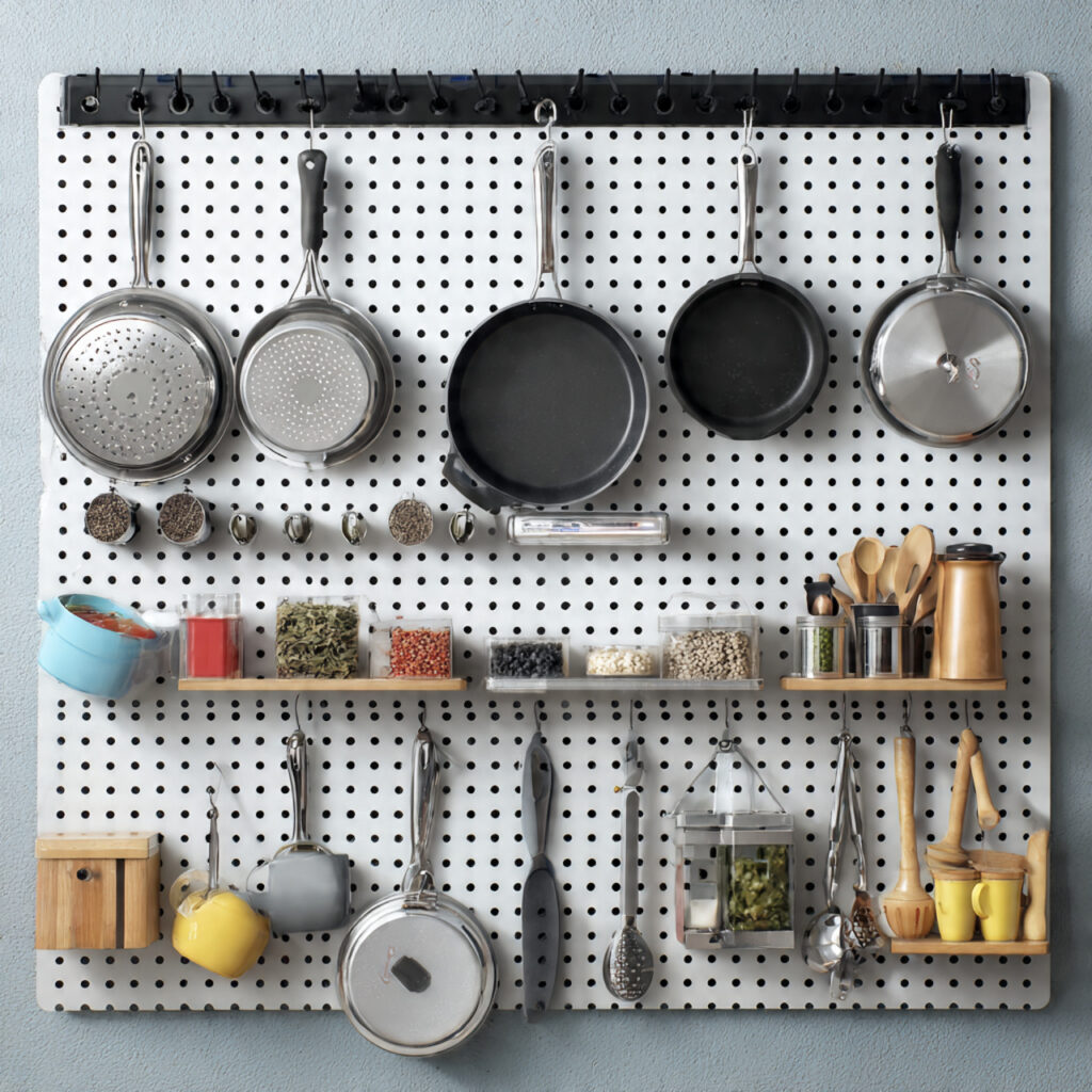 25 Creative Kitchen Storage Solutions for Every Home 13 Pegboard Storage Walls