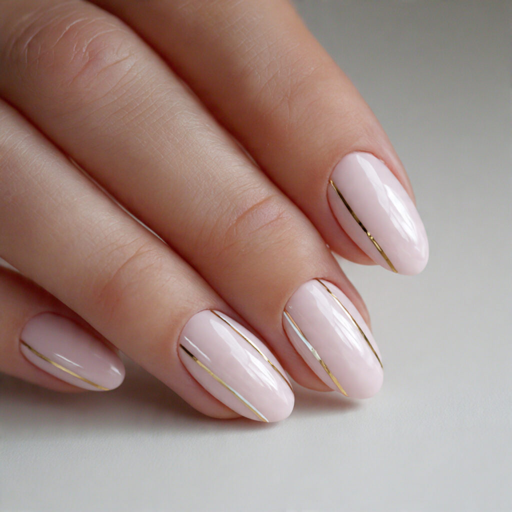 22 Perfect Pink Wedding Nail Ideas for Your Big Day 15 Pink Nails with Minimalist Lines