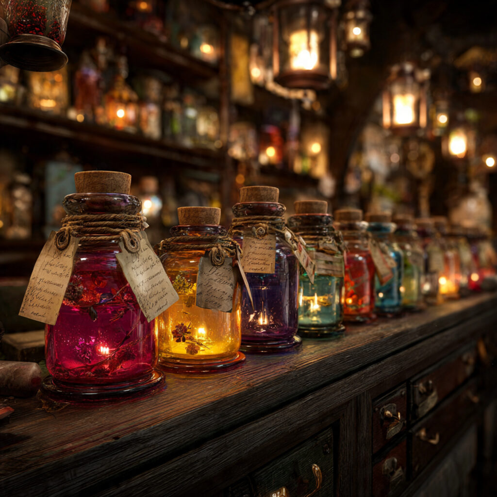 22 Enchanting Harry Potter Bedroom Designs You’ll Love 9 Potion Bottle Collection