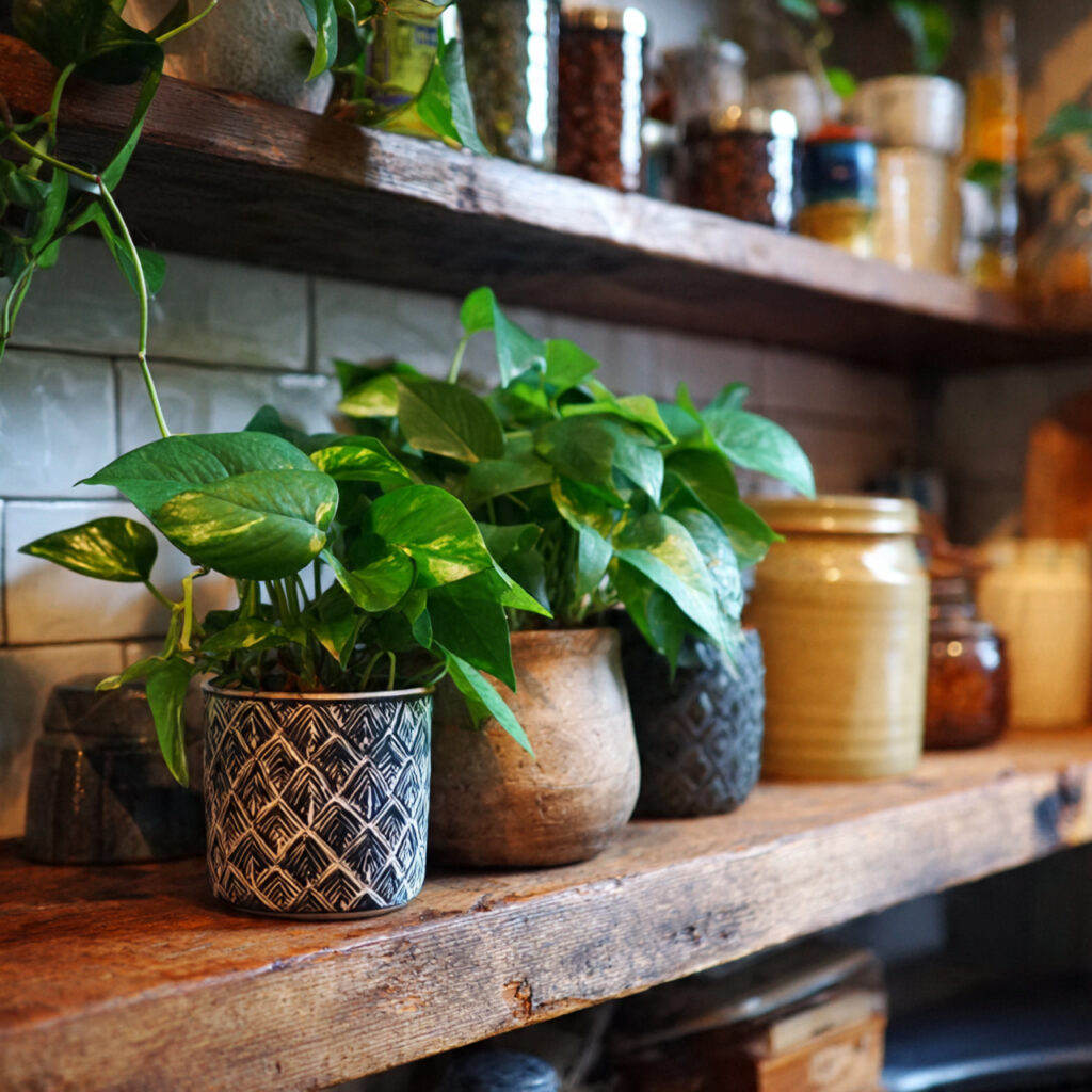 25 Earthy Kitchen Design Ideas That Bring Warmth and Natural Beauty Home 25 Potted Greenery