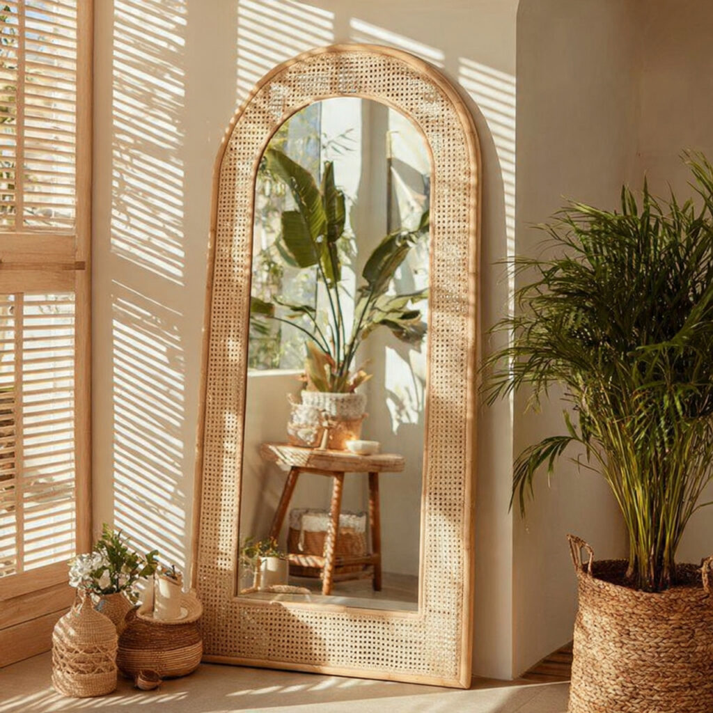 23 Stunning Boho Mirror Ideas to Elevate Every Room Instantly 1 Rattan Frame for a Breezy Look