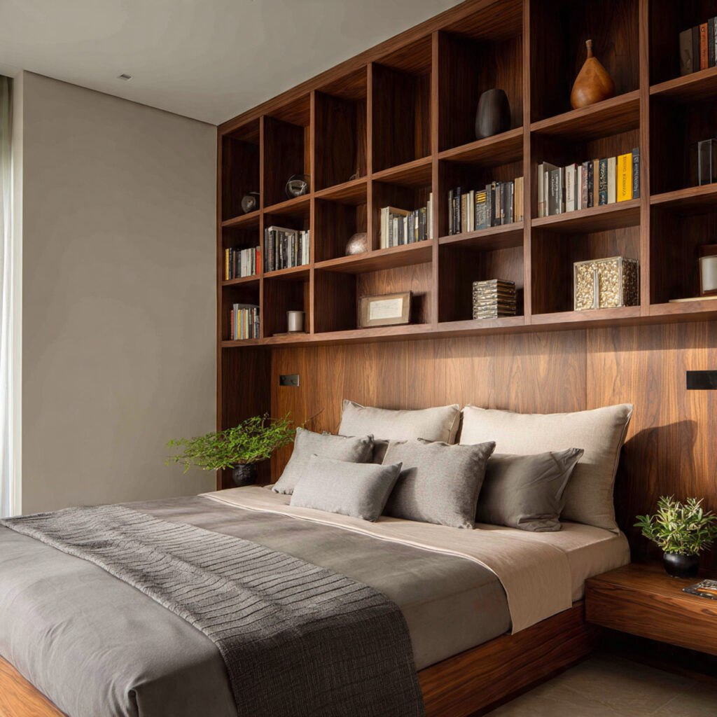 25 Stylish Bedroom Bookshelves Ideas to Transform Your Space Beautifully 21 Recessed Wall Shelves