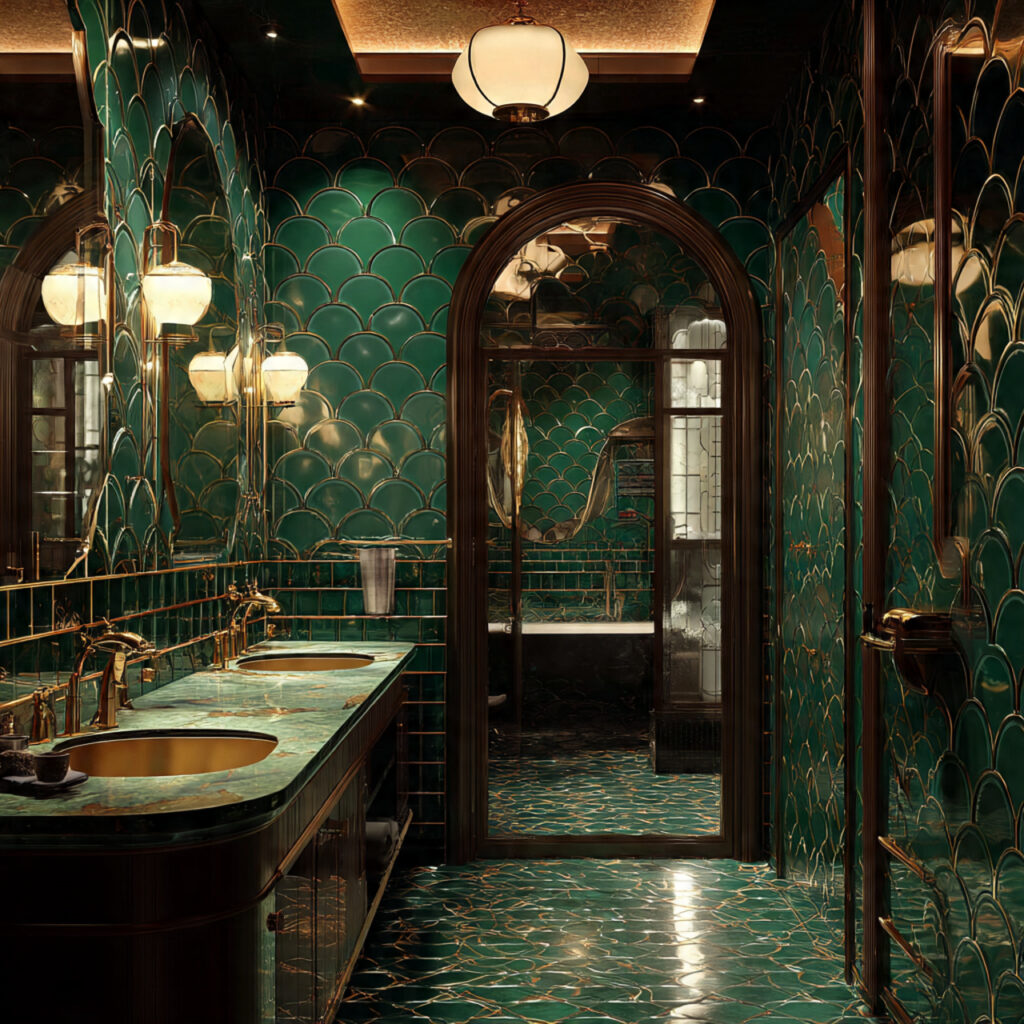 25 Stunning Emerald Green Bathroom Designs for a Luxe Refresh 7 Retro Emerald Tile Patterns