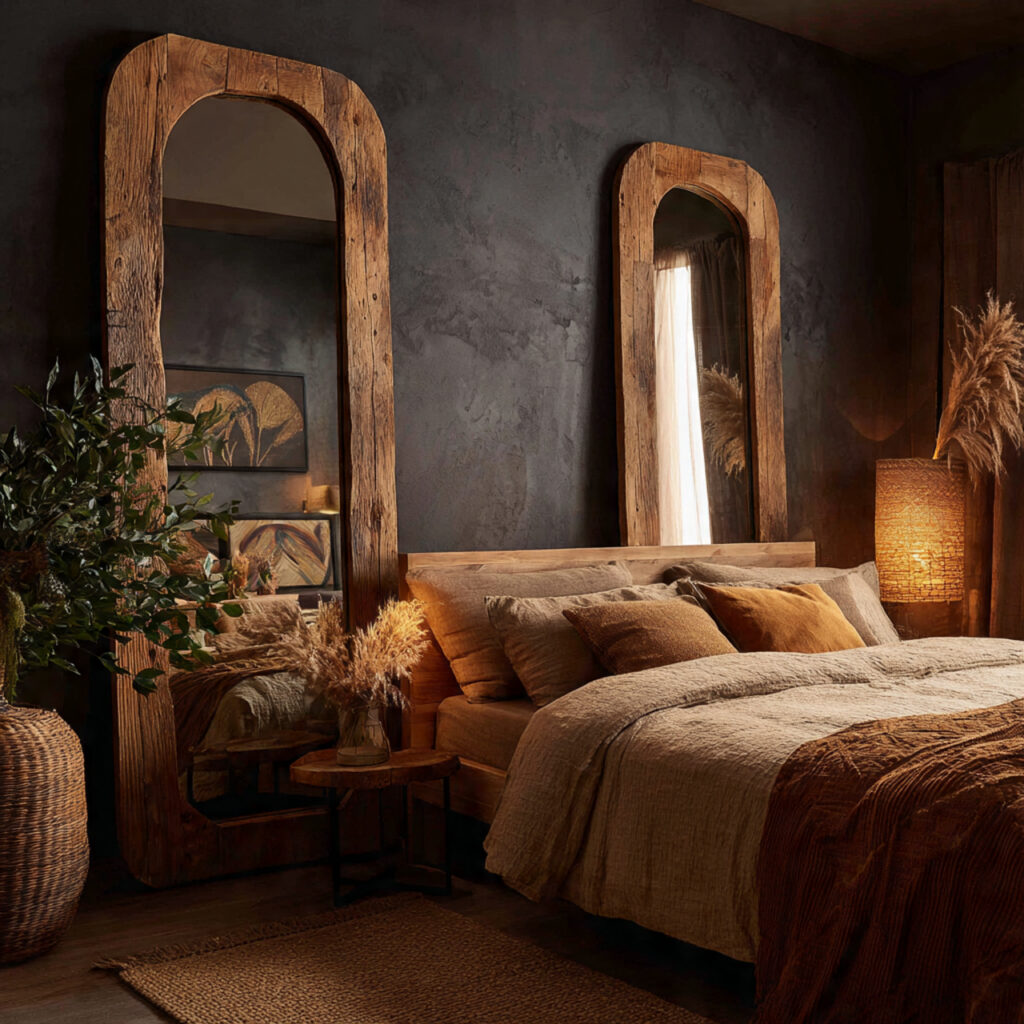 25 Dark Boho Bedroom Ideas for a Cozy, Moody & Stylish Retreat 16 Rustic Mirrors