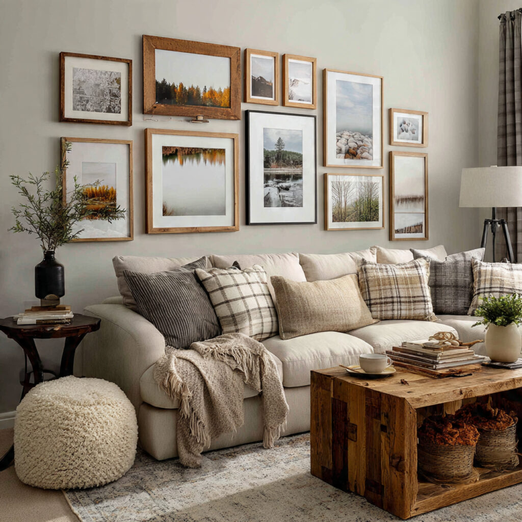 Rustic Wood Frame Gallery Wall
