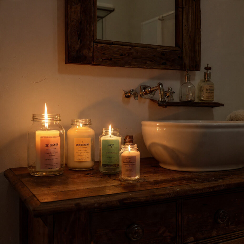 25 Fun Bathroom Decor Ideas to Brighten Your Space Instantly 17 Scented Candles with Color