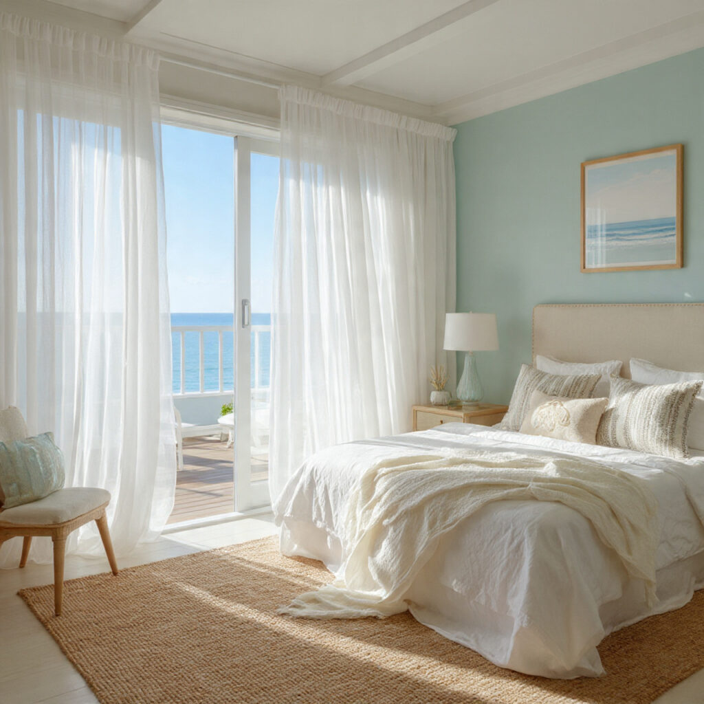 25 Beachy Bedroom Ideas to Create a Calm, Coastal Escape at Home 8 Sea-Glass Inspired Decor