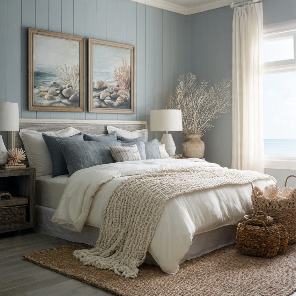 25 Beachy Bedroom Ideas to Create a Calm, Coastal Escape at Home 20 Seashell or Coral Accents