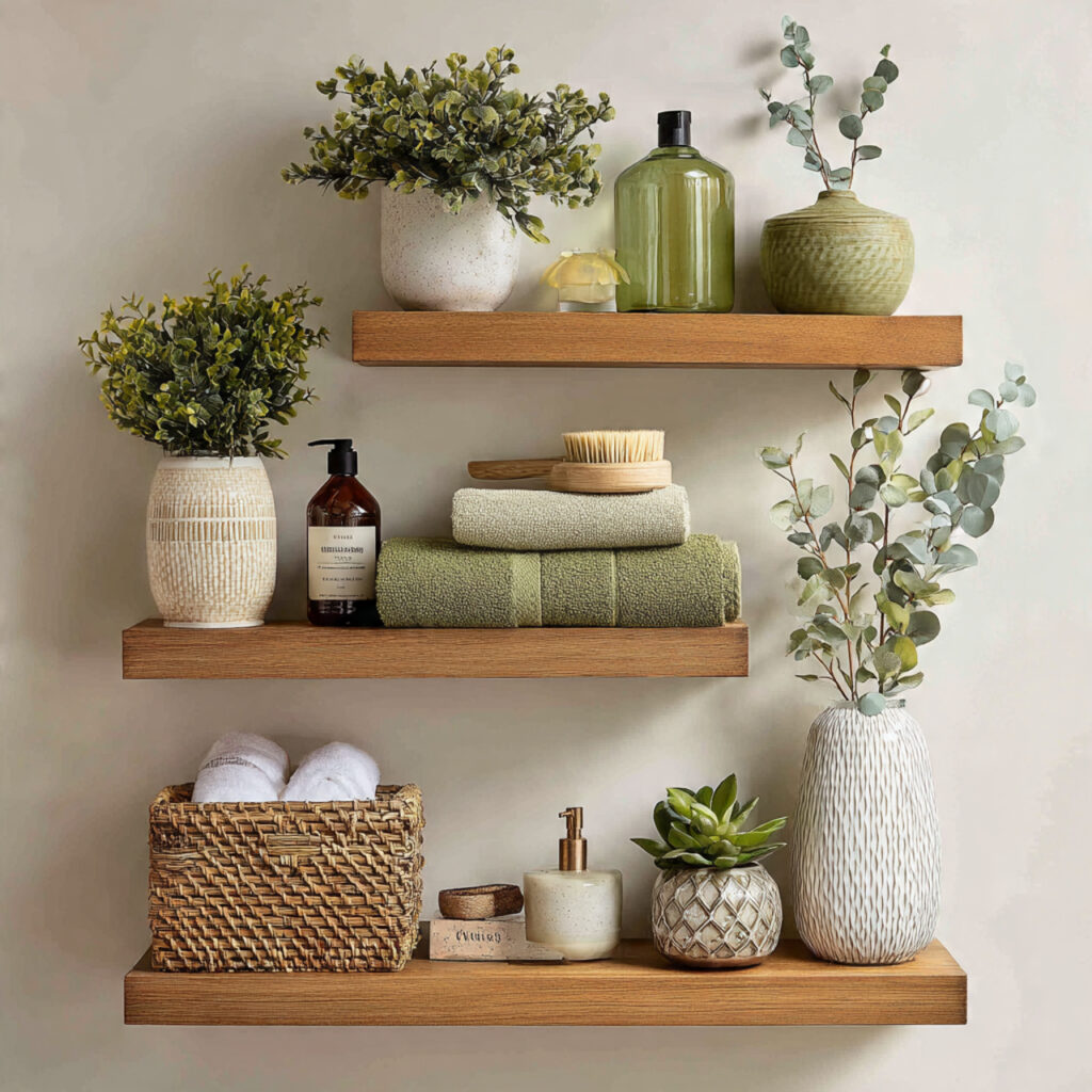 25 Bathroom Shelf Decor Ideas to Refresh Your Space Instantly 24 Seasonal Styling