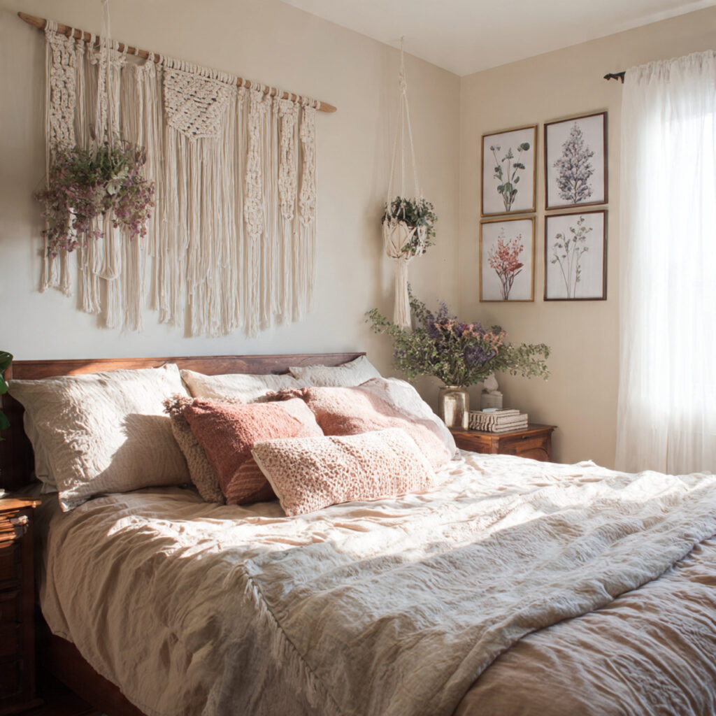 25 Breezy Summer Bedroom Inspiration for a Light and Airy Retreat 17 Seasonal Wall Hangings
