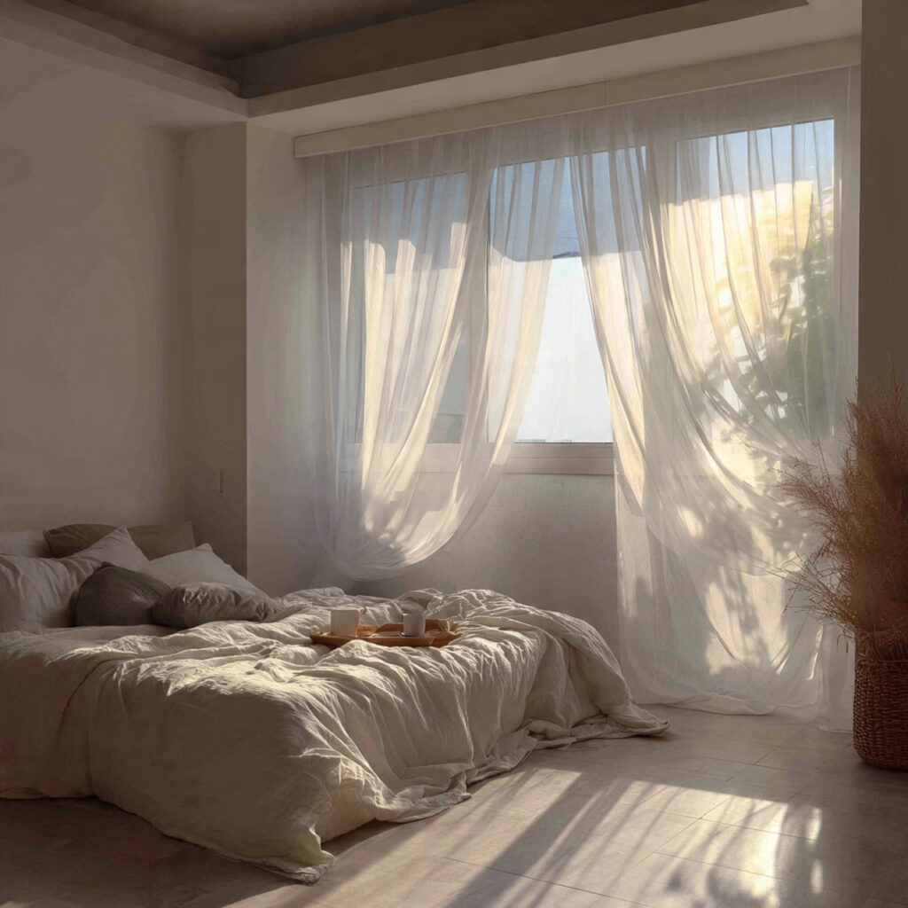 25 Breezy Summer Bedroom Inspiration for a Light and Airy Retreat 4 Sheer Curtains for Better Light