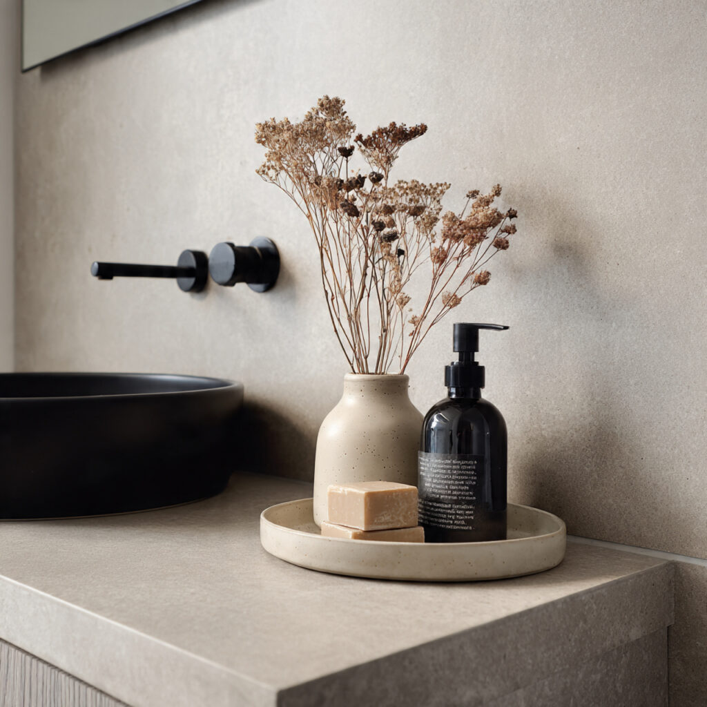 25 Best Bathroom Tray Decor Ideas to Instantly Transform Your Space 14 Small Round Tray for Minimalists