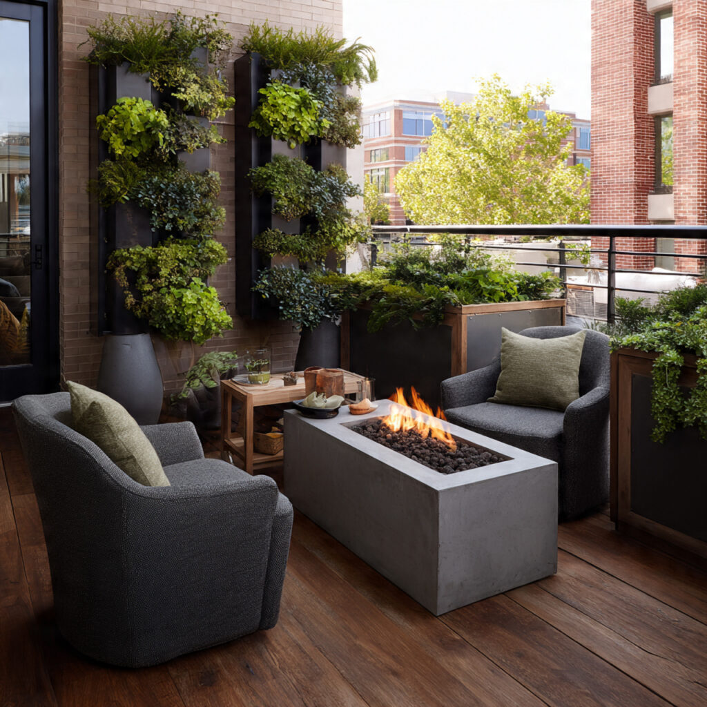 25 Fire Pit Landscaping Designs That Elevate Your Backyard Instantly 24 Small-Space Urban Fire Nook