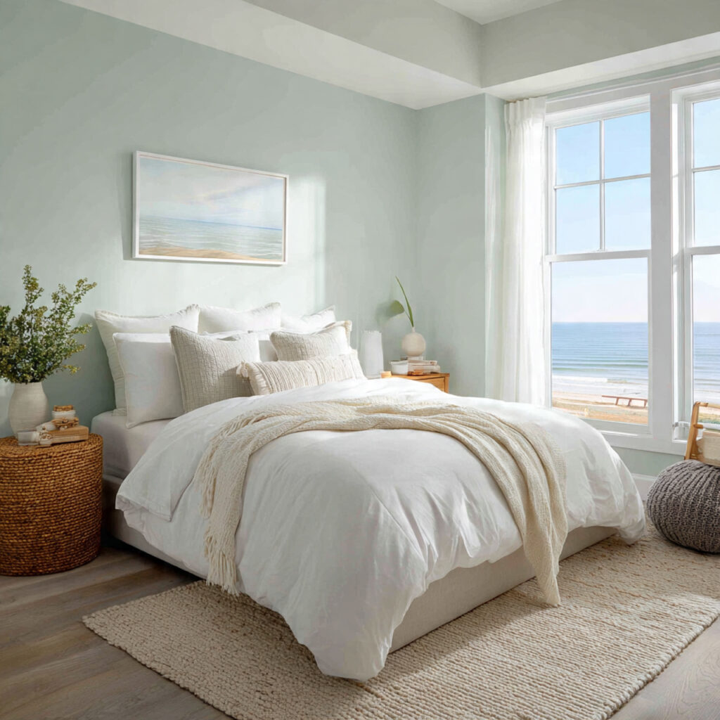 25 Beachy Bedroom Ideas to Create a Calm, Coastal Escape at Home 1 Soft Coastal Color Palette