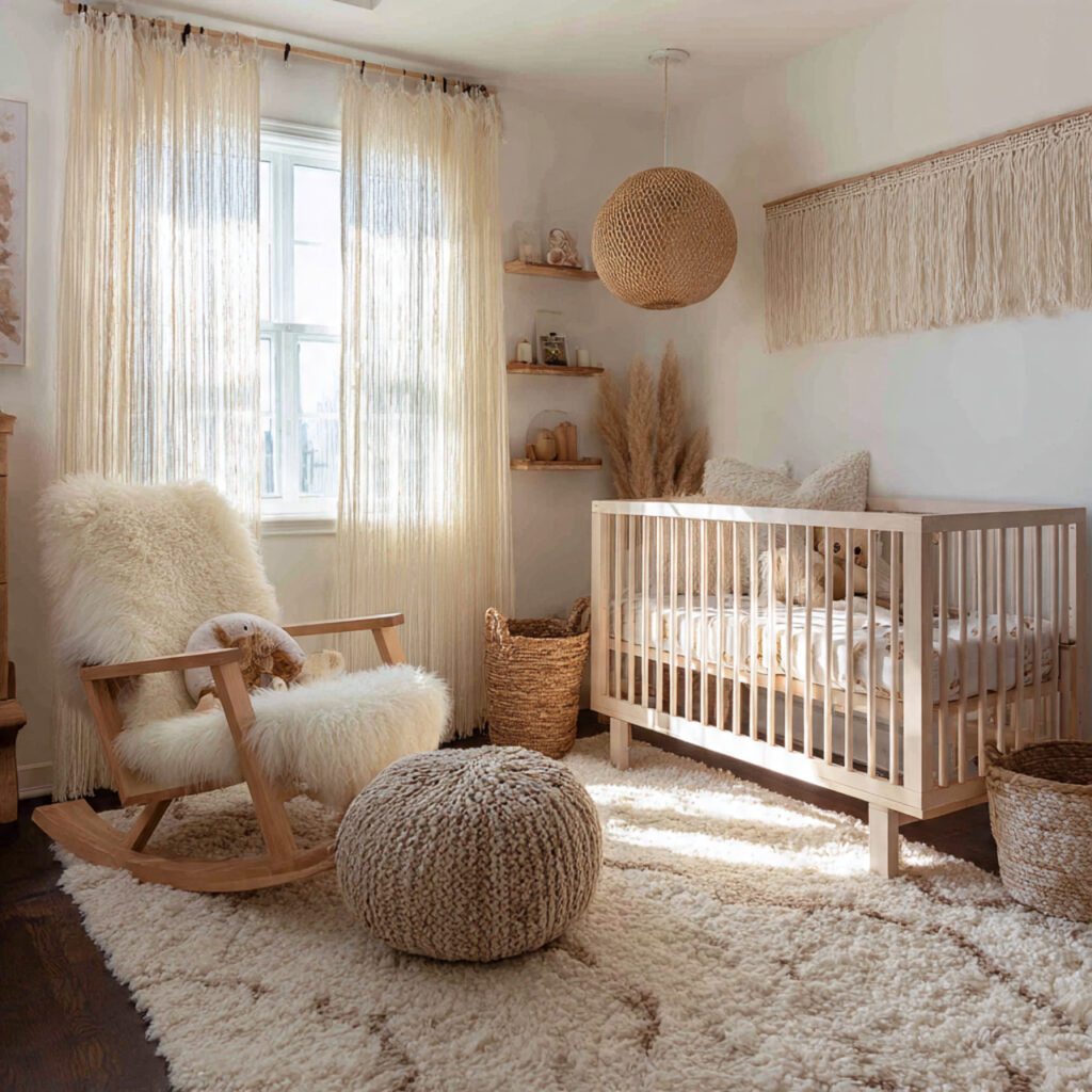 25 Boho Nursery Inspiration: Create a Calm, Stylish Baby Room You’ll Love 22 Soft Fringe Curtains