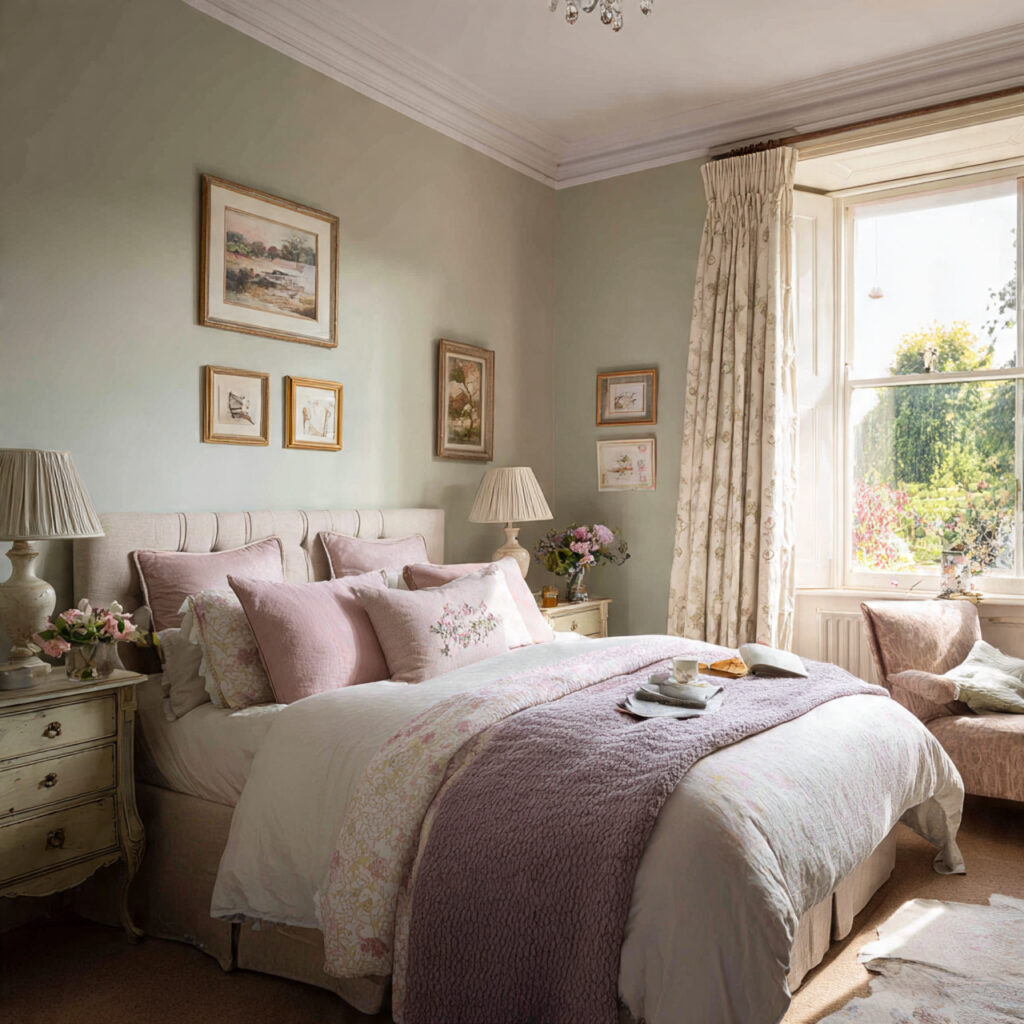 25 Charming English Cottage Bedroom with These Décor Tips 1 Soft Pastel Palette