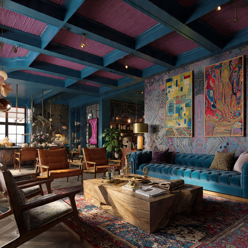 25 Maximalist Living Room Ideas: Bold Colors, Patterns & Statement Pieces 20 Statement Ceilings