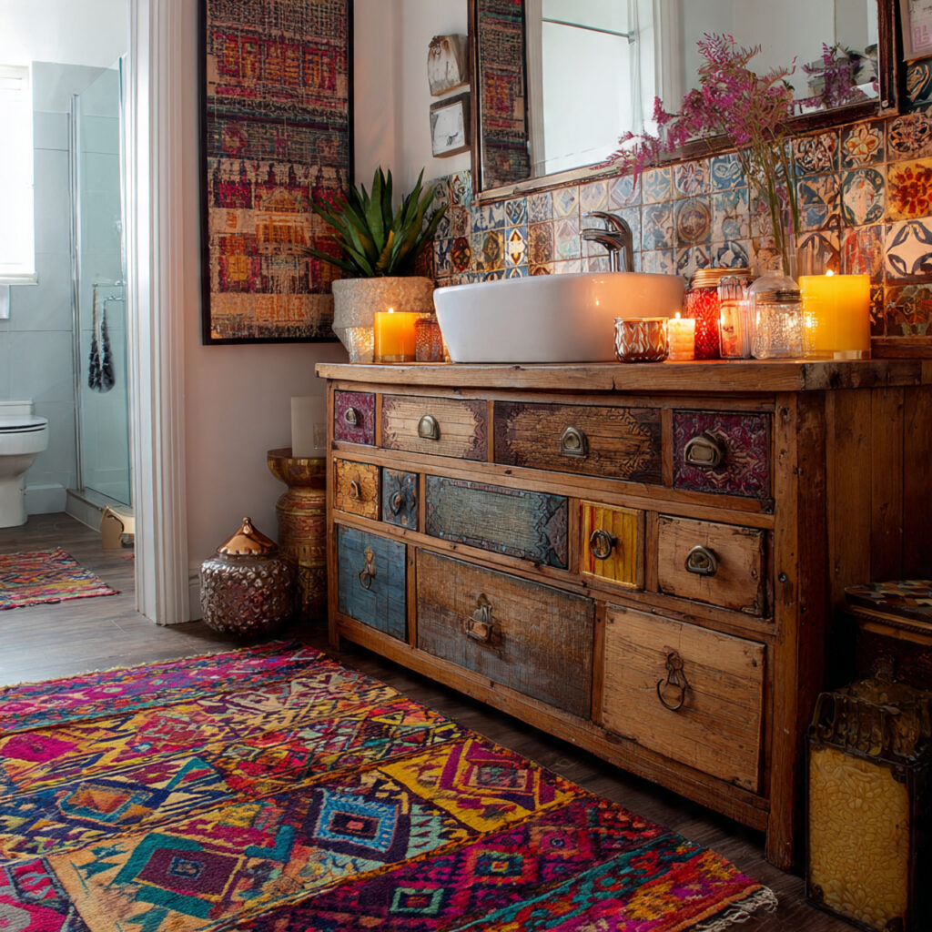 25 Fun Bathroom Decor Ideas to Brighten Your Space Instantly 23 Statement Rugs