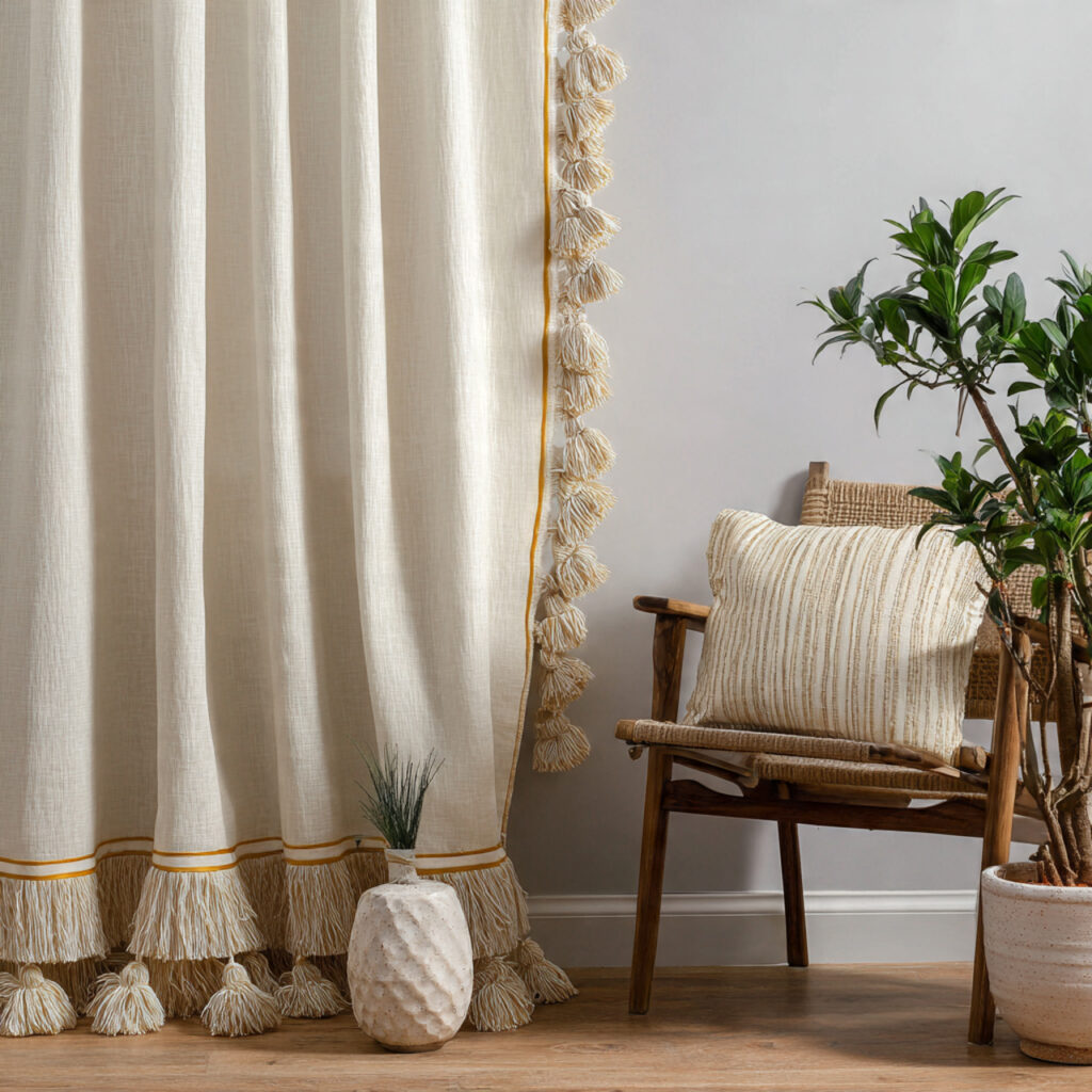 25 Boho Curtains Inspiration: Patterns, Colors & Unique Designs 4 Tassel and Fringe Curtains for Playful Accents