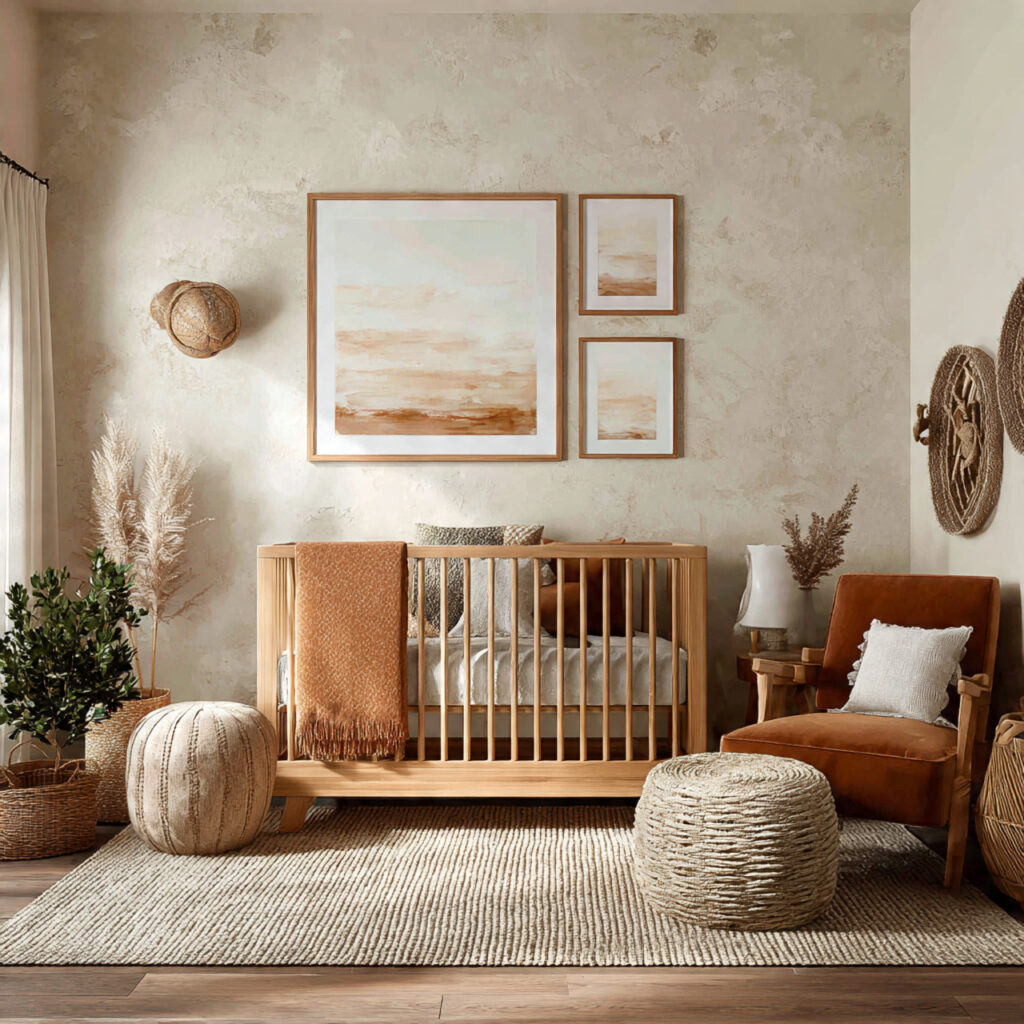 25 Boho Nursery Inspiration: Create a Calm, Stylish Baby Room You’ll Love 23 Textured Accent Wall