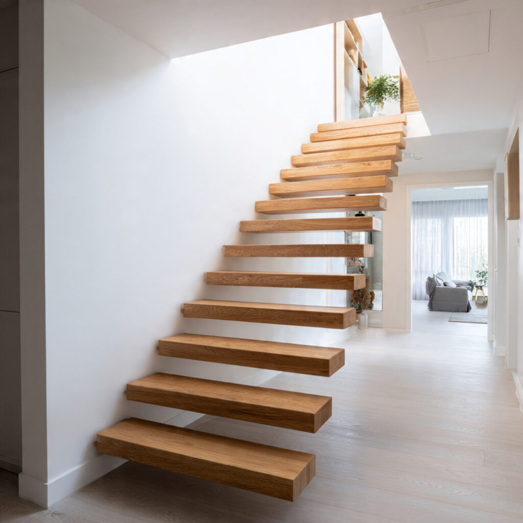 22 Stunning Floating Staircase Ideas for a Sleek, Open Interior 1 The Appeal of Minimalist Open-Riser Forms