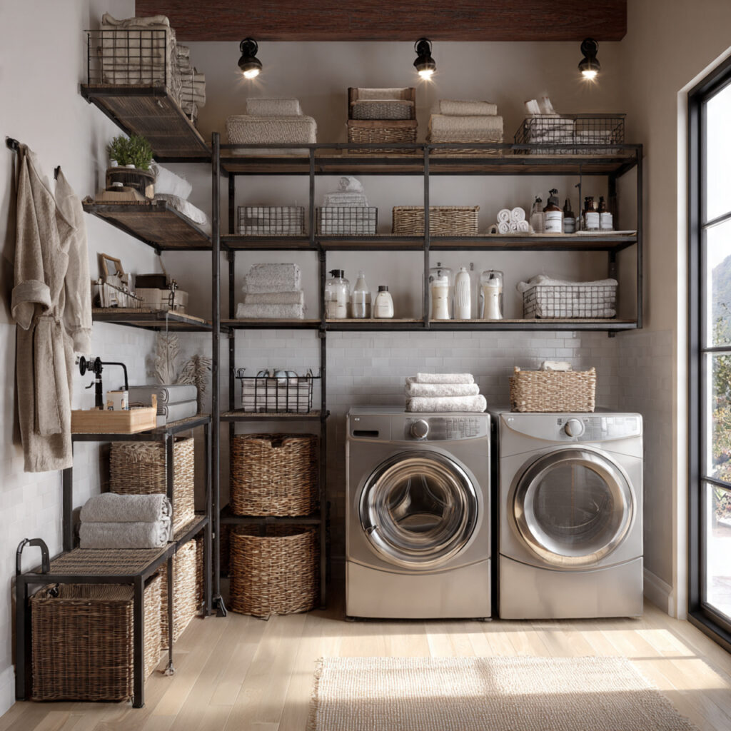 23 Creative Laundry Room Shelves to Maximize Space and Style 7 Tiered Shelving Units