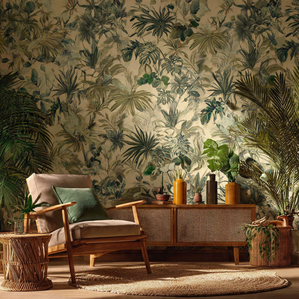 25 Best Boho Wallpaper Ideas to Transform Your Space 1 Tropical Jungle Vibes