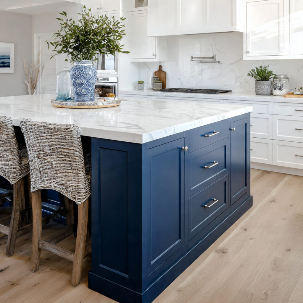 24 Stunning Kitchen Island Ideas to Transform Your Cooking Space 13 Two-Tone Kitchen Island