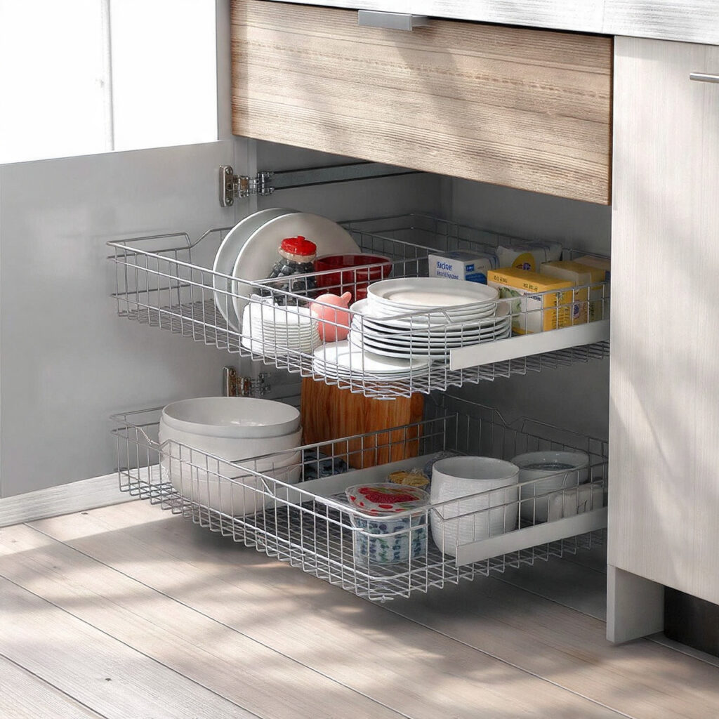 25 Creative Kitchen Storage Solutions for Every Home 25 Under-Cabinet Basket Systems
