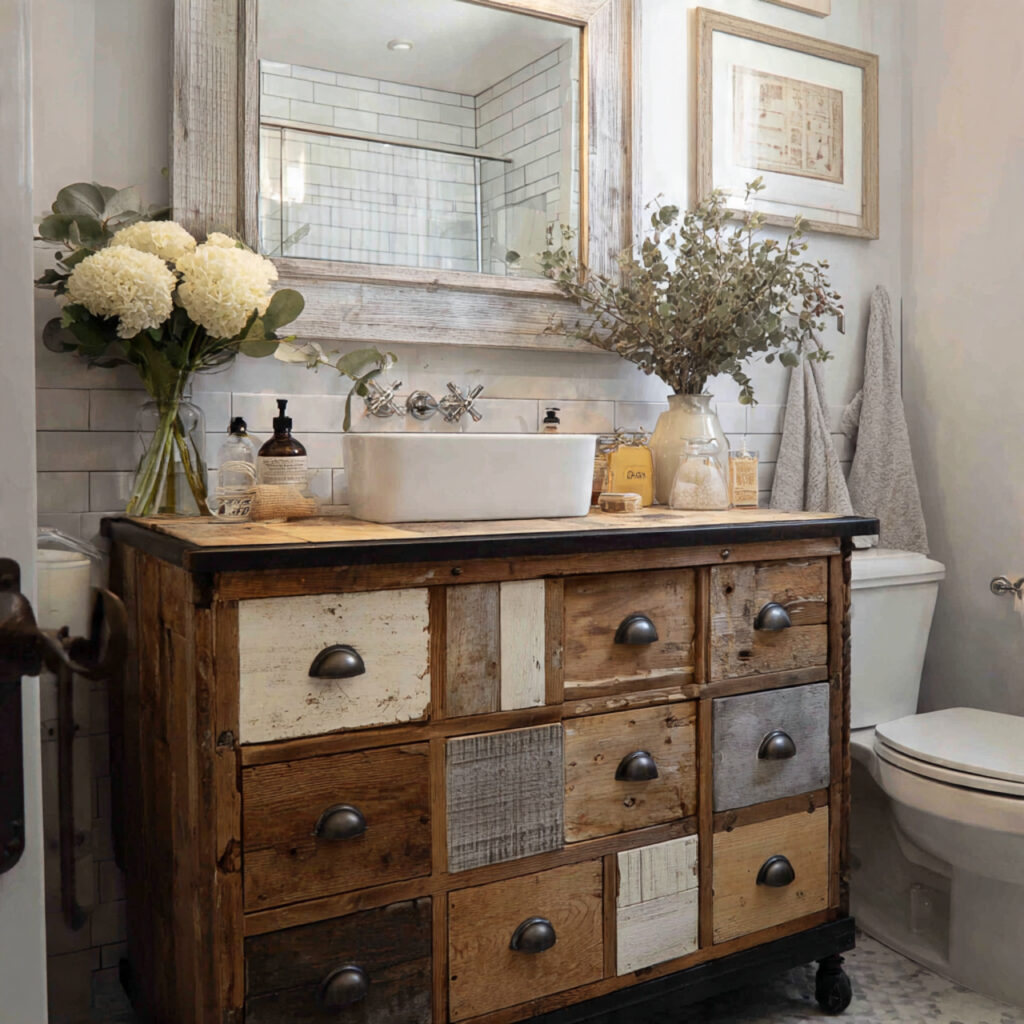 25 Fun Bathroom Decor Ideas to Brighten Your Space Instantly 16 Upcycled Furniture