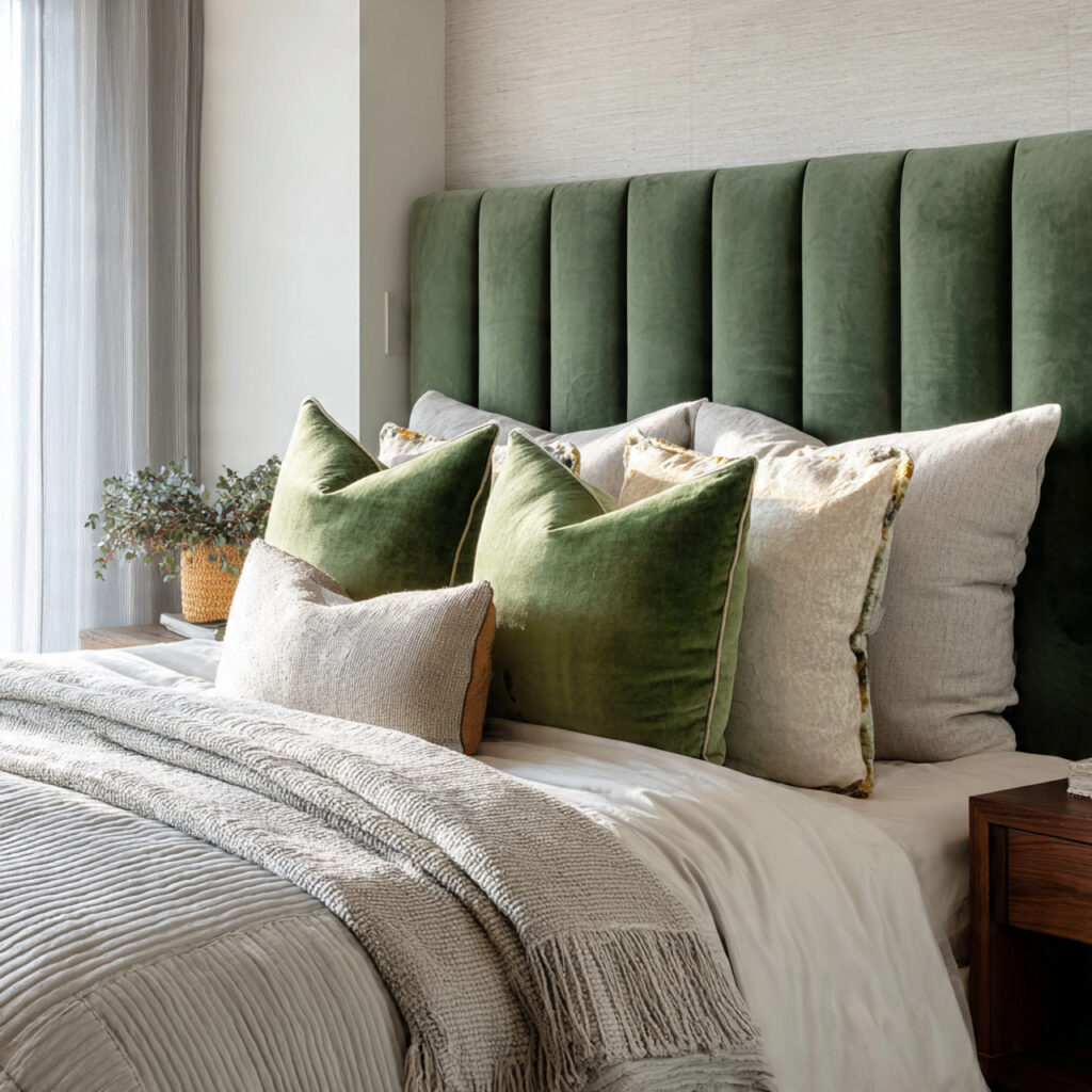 Upholstered Green Headboards