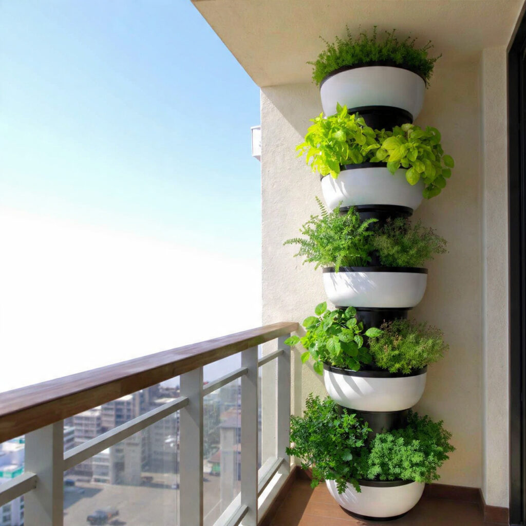 25 Creative Balcony Garden Ideas for Small Spaces 15 Vertical Herb Towers