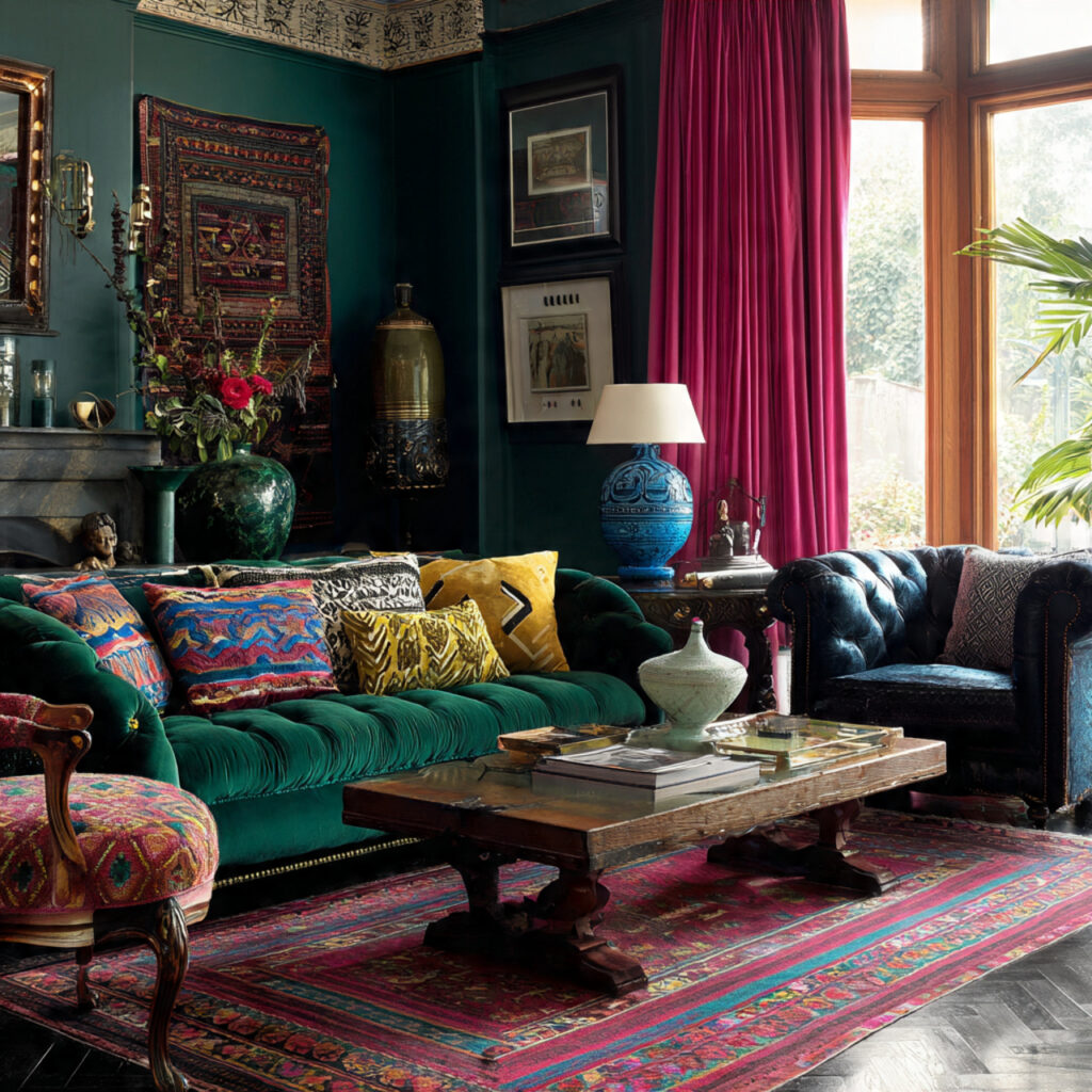 25 Maximalist Living Room Ideas: Bold Colors, Patterns & Statement Pieces 2 Vibrant Color Palette