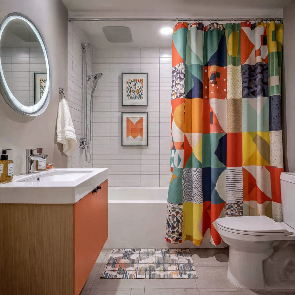 25 Fun Bathroom Decor Ideas to Brighten Your Space Instantly 1 Vibrant Shower Curtains