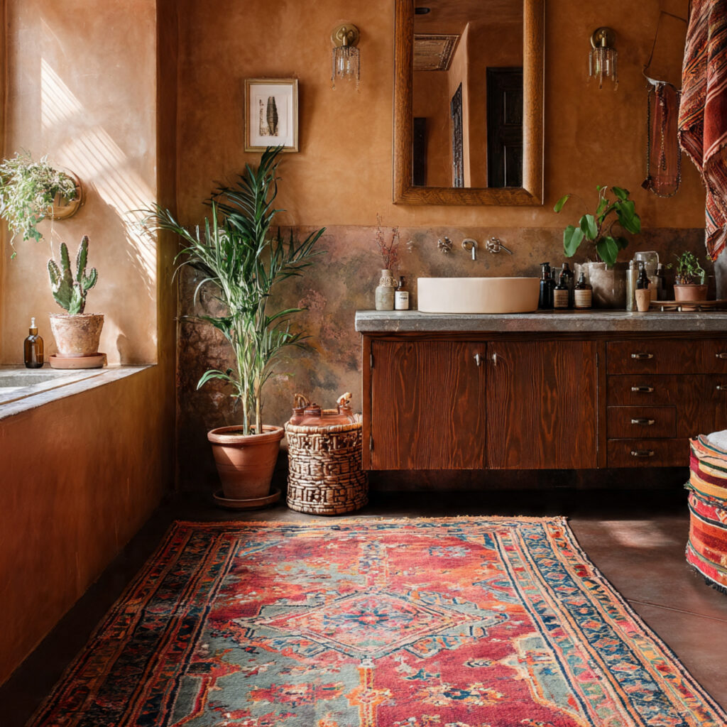 Create a Relaxed Boho Bathroom: 25 Inspiring Décor Ideas You’ll Love 15 Vintage Rugs