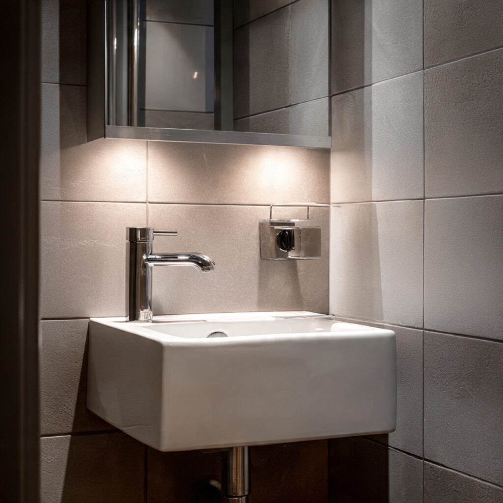 27 Small Bathroom Makeover Ideas That Transform Tiny Spaces Fast 4 Wall-Mounted Faucets for Cleaner Lines