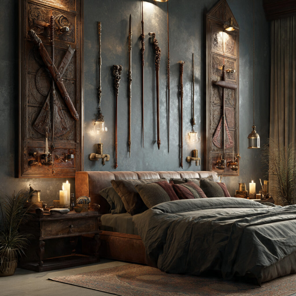 22 Enchanting Harry Potter Bedroom Designs You’ll Love 10 Wand Display Shelves