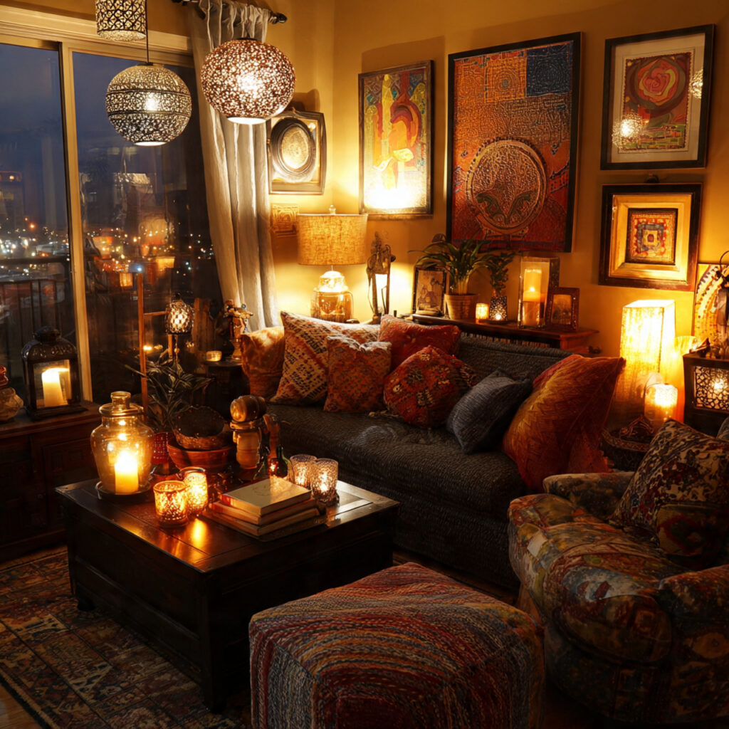 25 Stylish Eclectic Decor Tips for a Bold, Unique Home Design 25 Warm Ambient Lighting