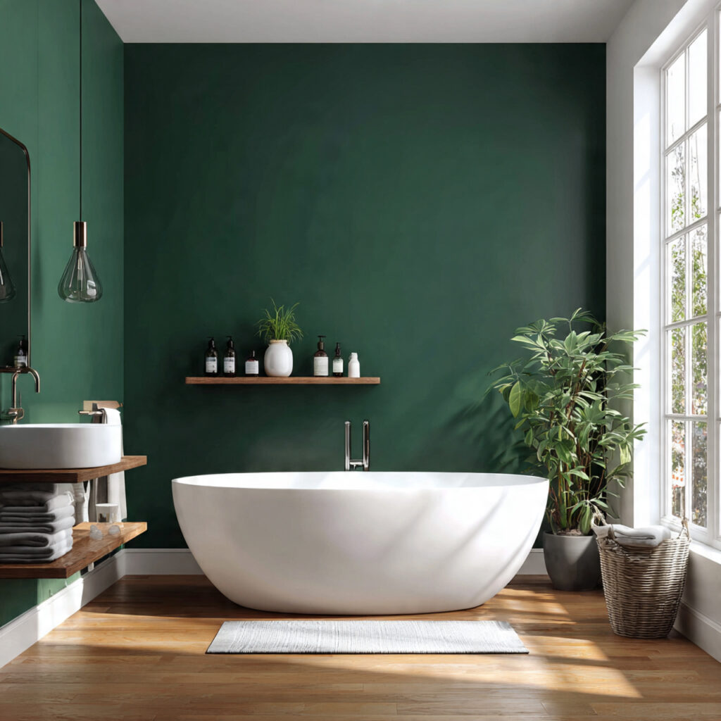 25 Stunning Emerald Green Bathroom Designs for a Luxe Refresh 5 White Fixtures with Emerald Backdrops